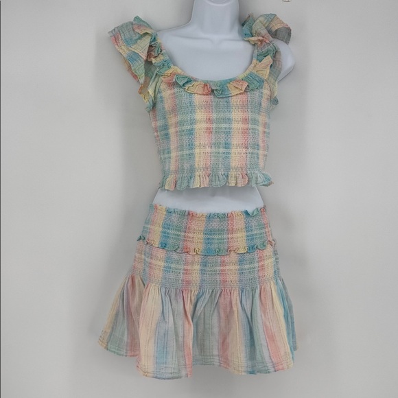 LoveShackFancy Saba Cropped Top & Camilla Rainbow Skirt Set - Picture 3 of 10